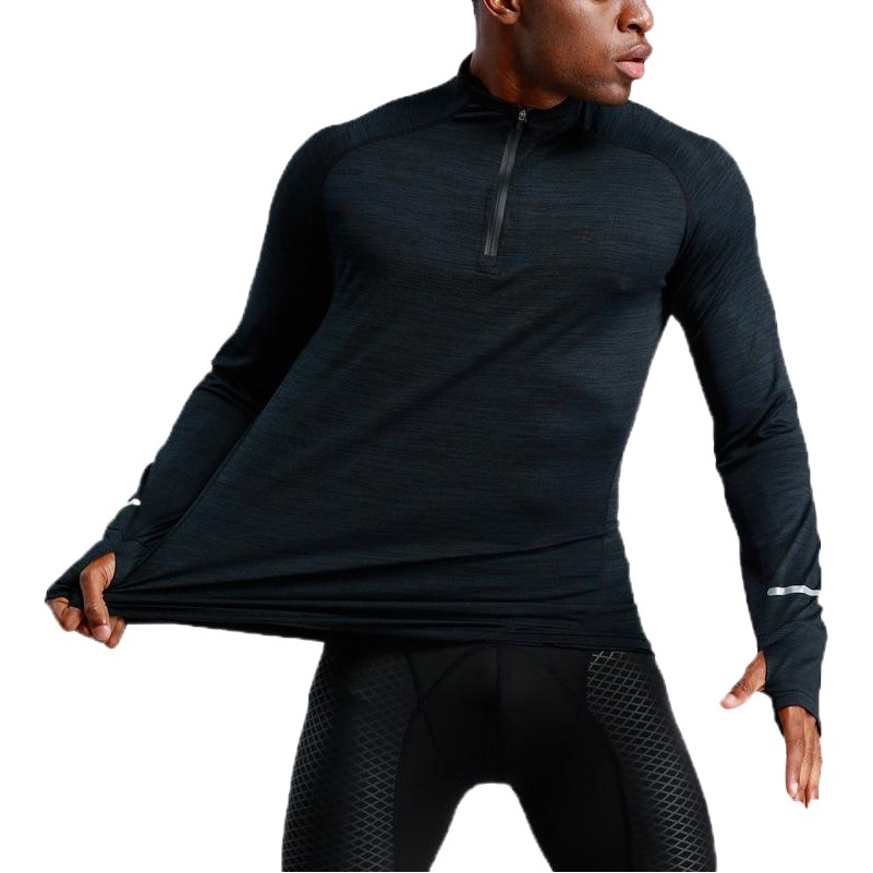 Sports Fitness Clothing Men's Long-sleeved Loose Autumn and Winter Outdoor Running Quick-drying T-shirt Top Basketball Training Sportswear