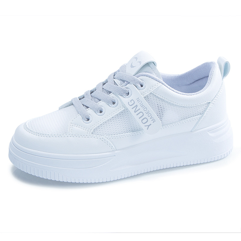Picture of White Shoes Women's 2025 Summer New Breathable Mesh Thin Women's Shoes All-match Student Flat Sports Casual Mesh Shoes