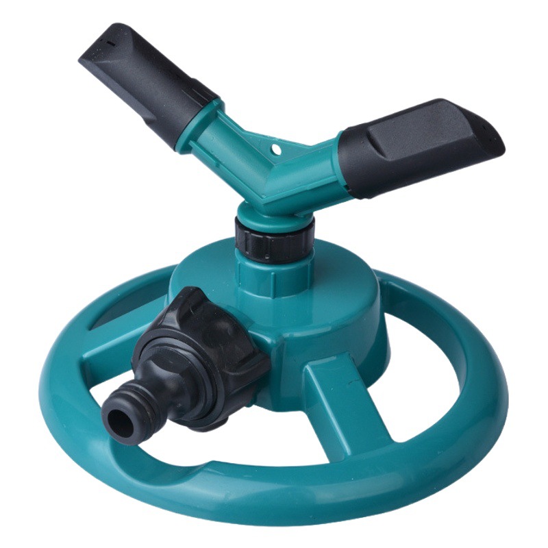 Water automatic rotating sprinkler two-head sprinkler garden watering adjustable double-arm sprinkler round chassis