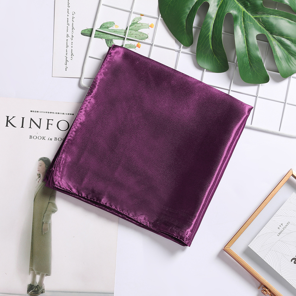 Picture of Solid Color Silk Scarf 90cm Satin Satin Large Square Scarf Women's Candy Color Printed Silk Scarf Scarf Wedding Accompanying Ceremony