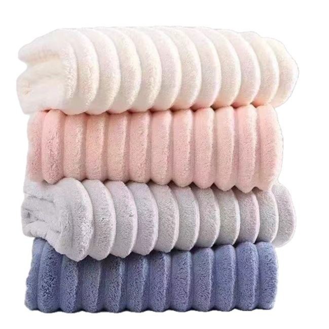Picture of [New high quality thickening] Candy strip towel bath towel coral velvet beach towel than pure cotton quick-drying absorbent