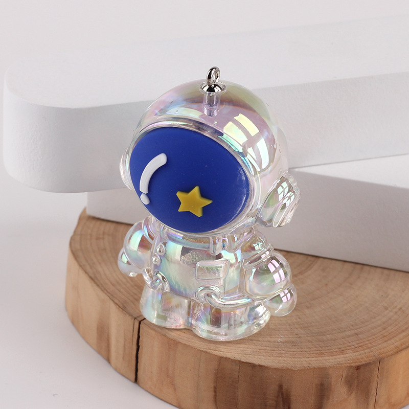Picture of Electroplating colorful cartoon cute astronaut pencil sharpener pendant DIY astronaut key chain stationery accessories