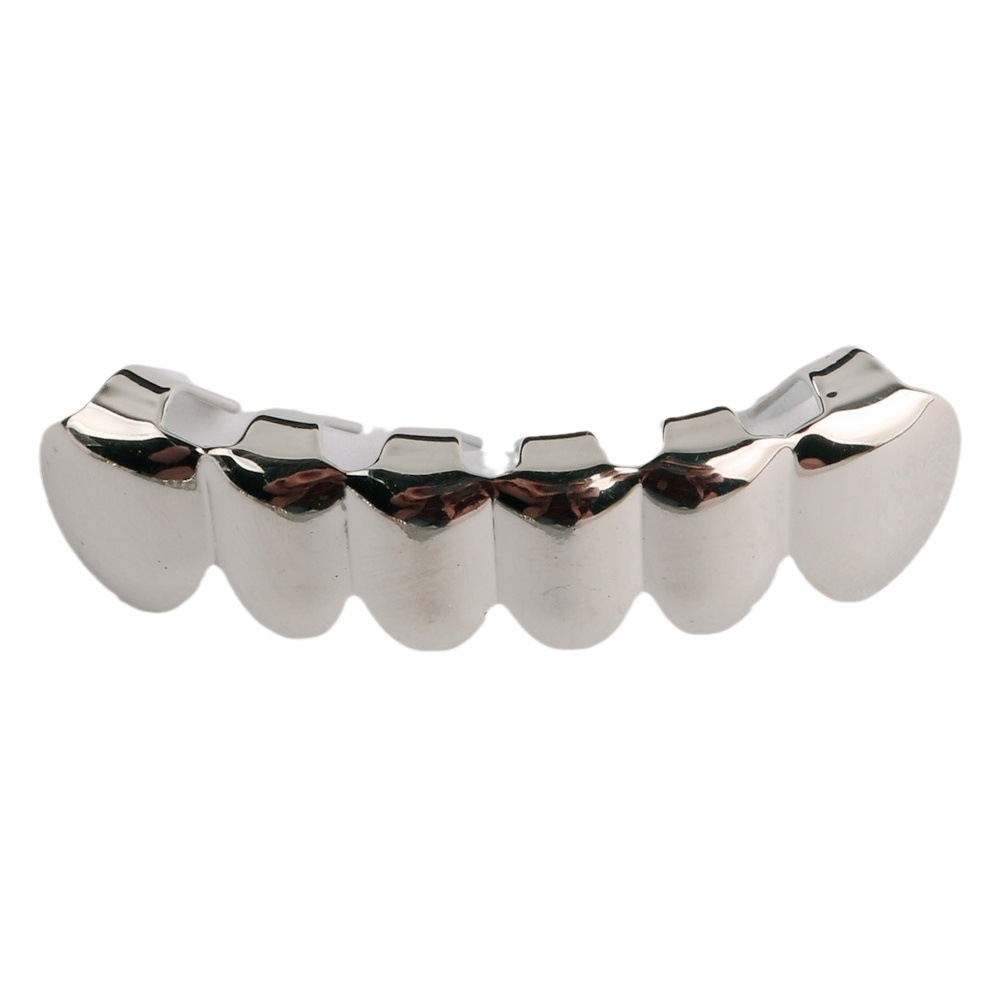 Factory supply European and American trend new checkered hip-hop teeth HIPHOP hipster Halloween dentures props jewelry