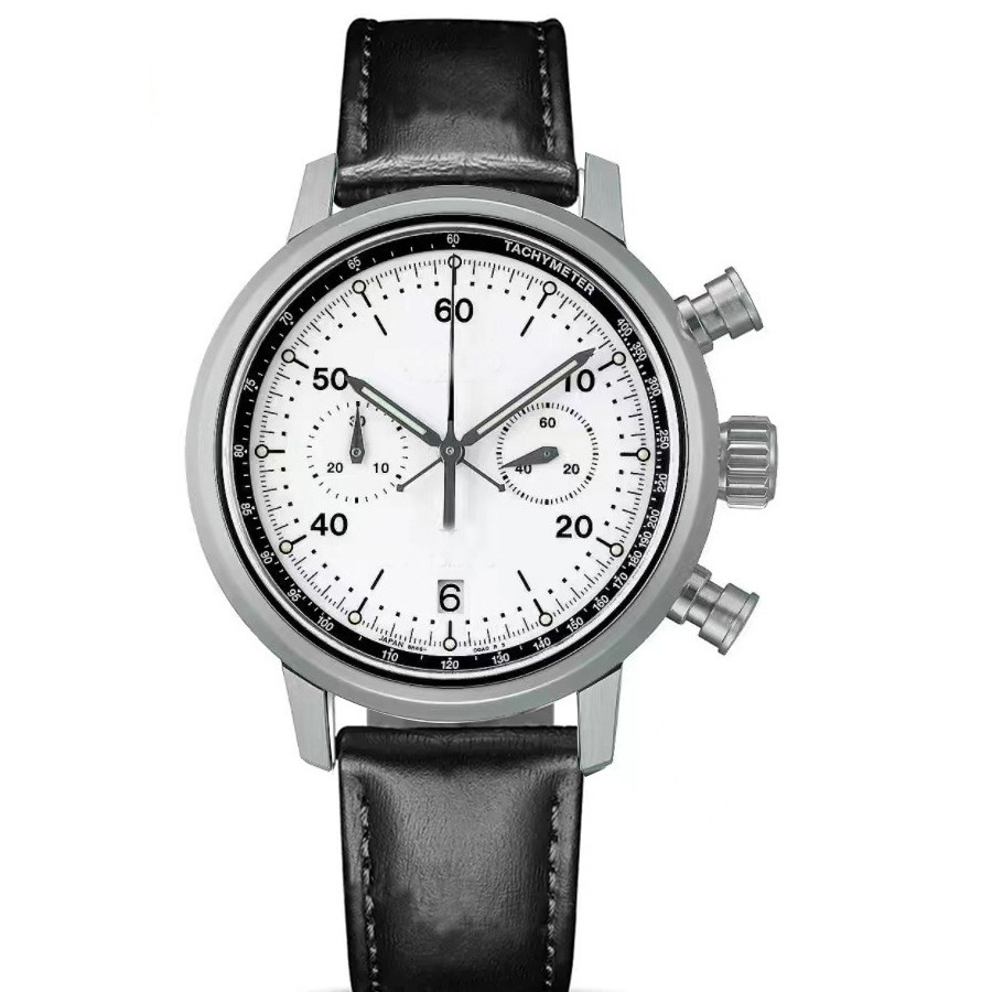 New cross-border men's casual quartz Calendar Watch pilot watch 5-pin multi-function men's watch leather strap