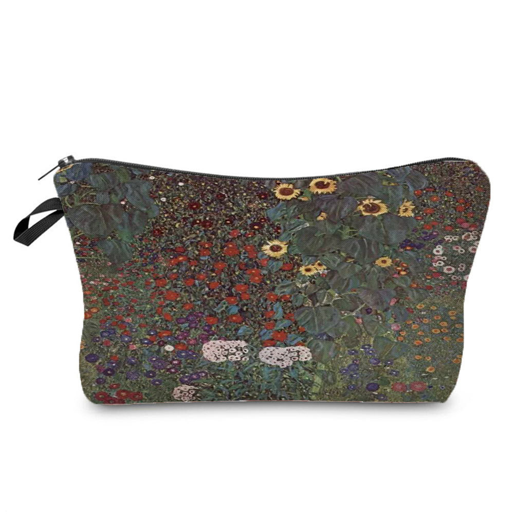 Picture of Personalized fashion cosmetics storage bag new goods wholesale golden oil painting printing cosmetic bag large capacity wash women's bag