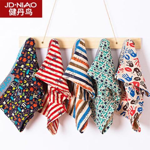 Jiandan Bird Men's Underwear Men's Cotton Boxer Briefs Breathable Printed Summer Large Size Shorts Trendy Boxer Briefs