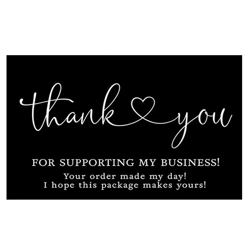 Picture of Cross-Border Wholesale Black Thank You Card Coated Paper Card Thank You Gift Card Packaging English Card