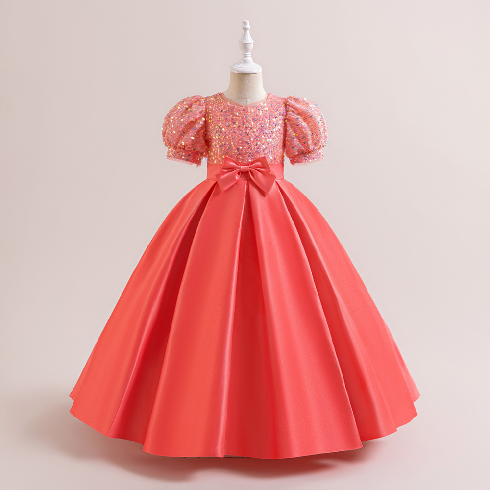 Children's Dress New Girl Piano Performance Clothing Princess Dress Christmas Banquet Host Catwalk Tutu Skirt