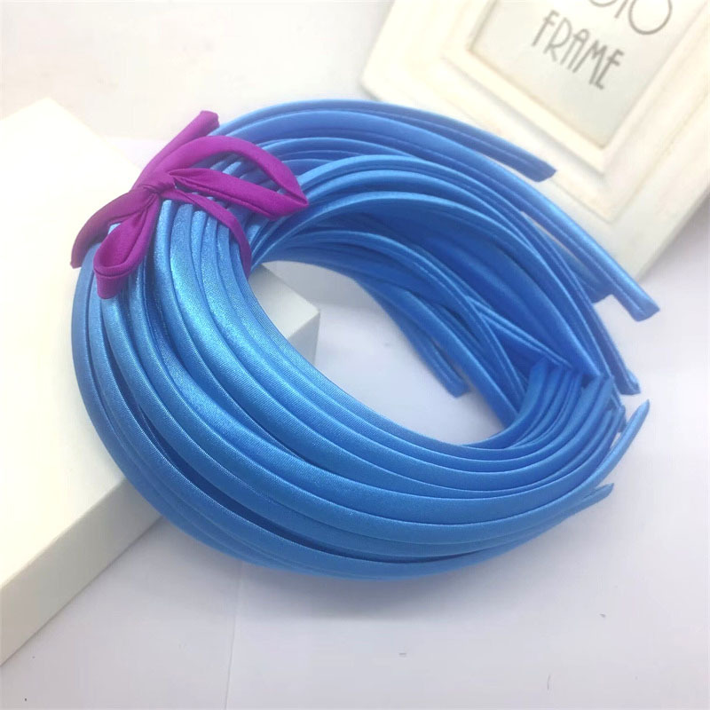 Picture of 10mm Candy-Colored Cloth-Wrapped Thickeneded Headband DIY Hairband Material Hair Accessories 1cm Satin Set Cloth Headband