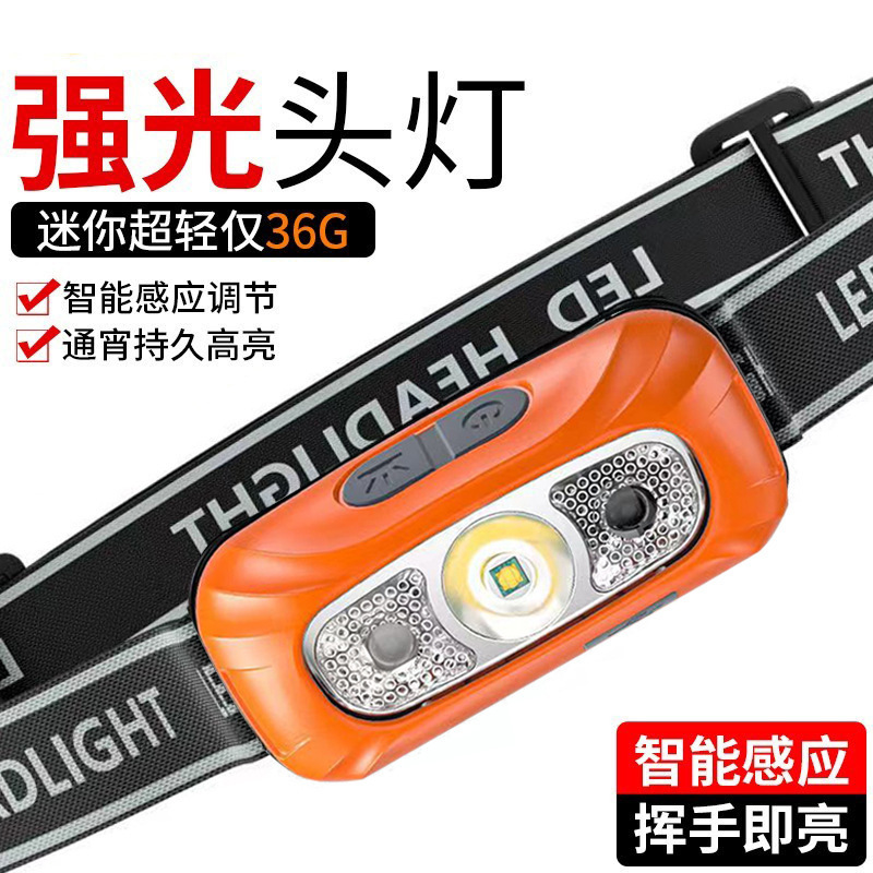Picture of Strong headlight charging super bright head-mounted lighting long endurance induction outdoor night fishing home flashlight