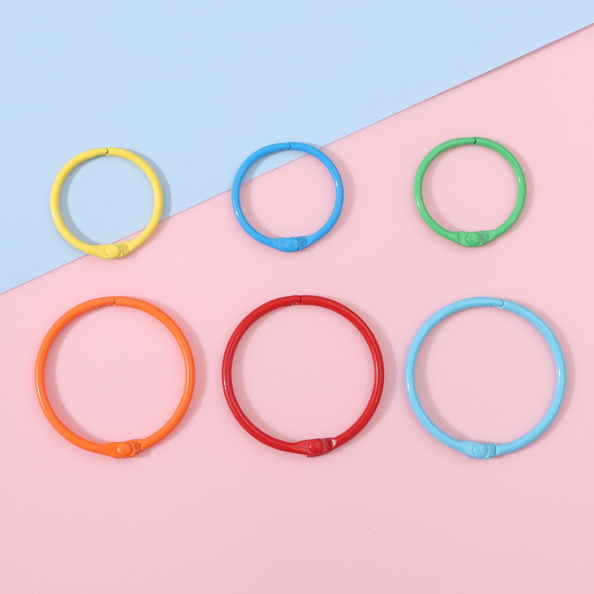 Picture of Macaron metal keychain key ring small ring color ring buckle DIY decoration accessories buckle cross-border hot sale