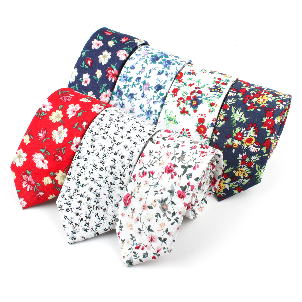 Picture of Cotton tie men's printed fashion casual flower cotton narrow tie AliExpress tie cross-border e-commerce supplier