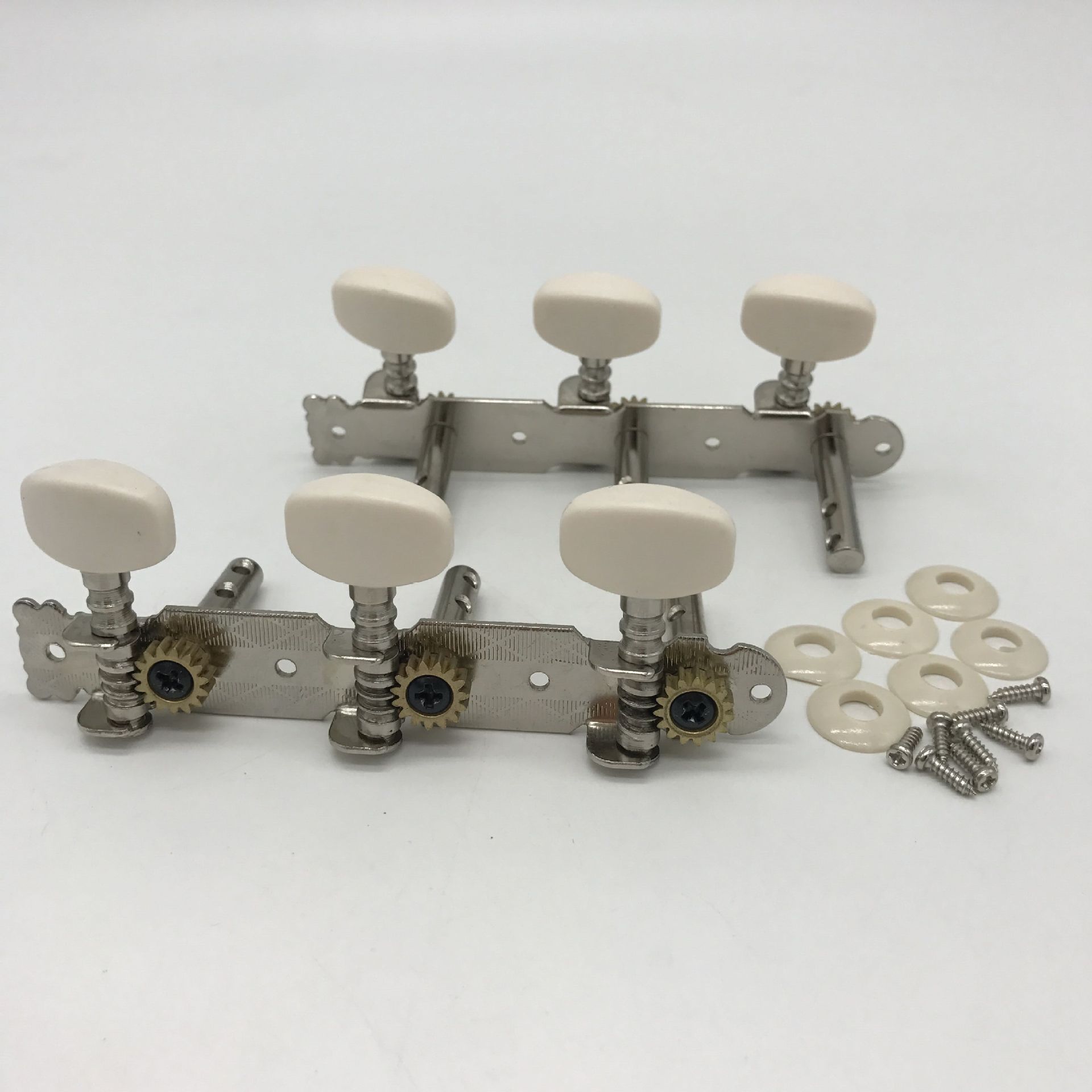 Manufacturers produce classical triple string button acoustic guitar open string reel short triple white head double hole steel column quasi