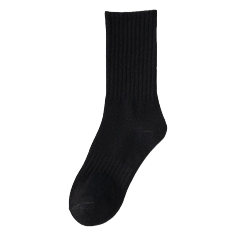 Socks Women's Summer Korean Style Mid-length Socks Pure Cotton Sweat Absorbing Deodorant Basketball Sports Socks Summer Black and White Boat Socks Stockings