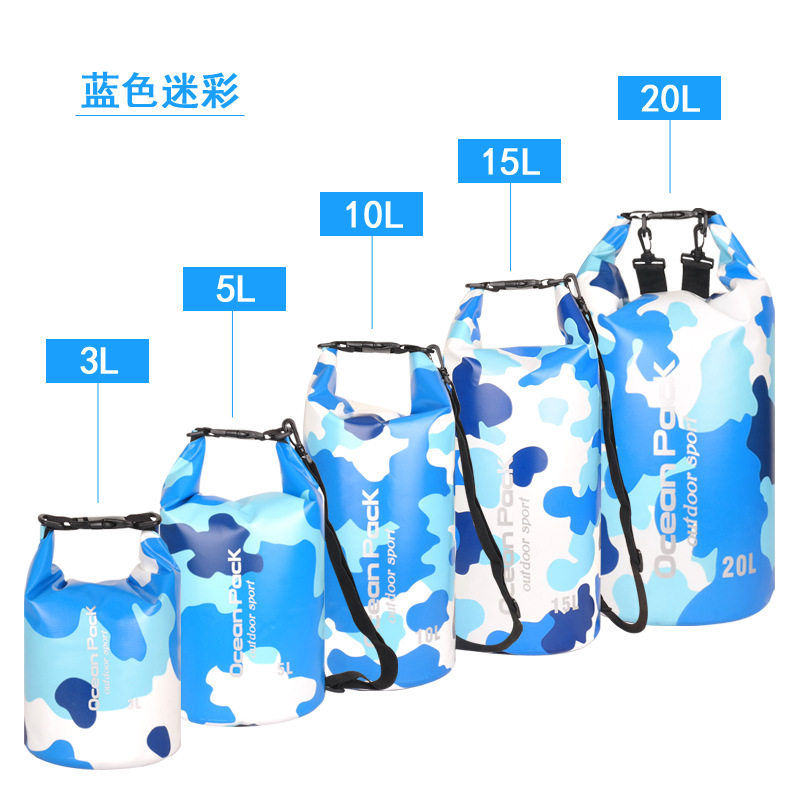 Picture of Origin Source Swimming Bag Camouflage Bag PVC Clip Net Waterproof Barrel Bag Waterproof Bag Beach Drifting Storage Bag