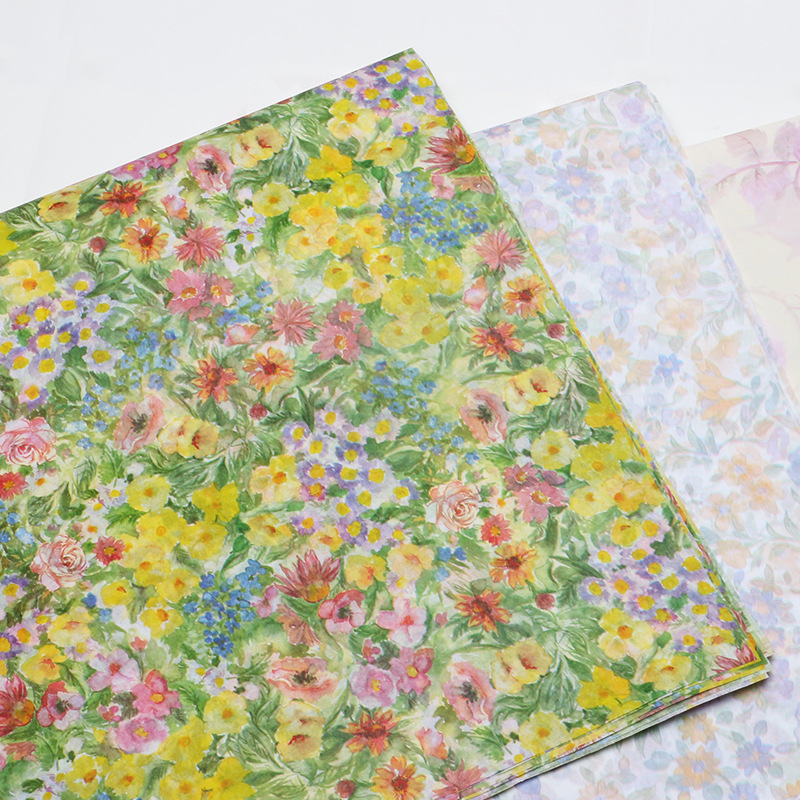 Huaxi Oil Painting Garden Sydney Paper Flower Wrapping Paper Hand-Kneaded Paper Small Floral Gift DIY Flower Bundle Paper Lining Paper