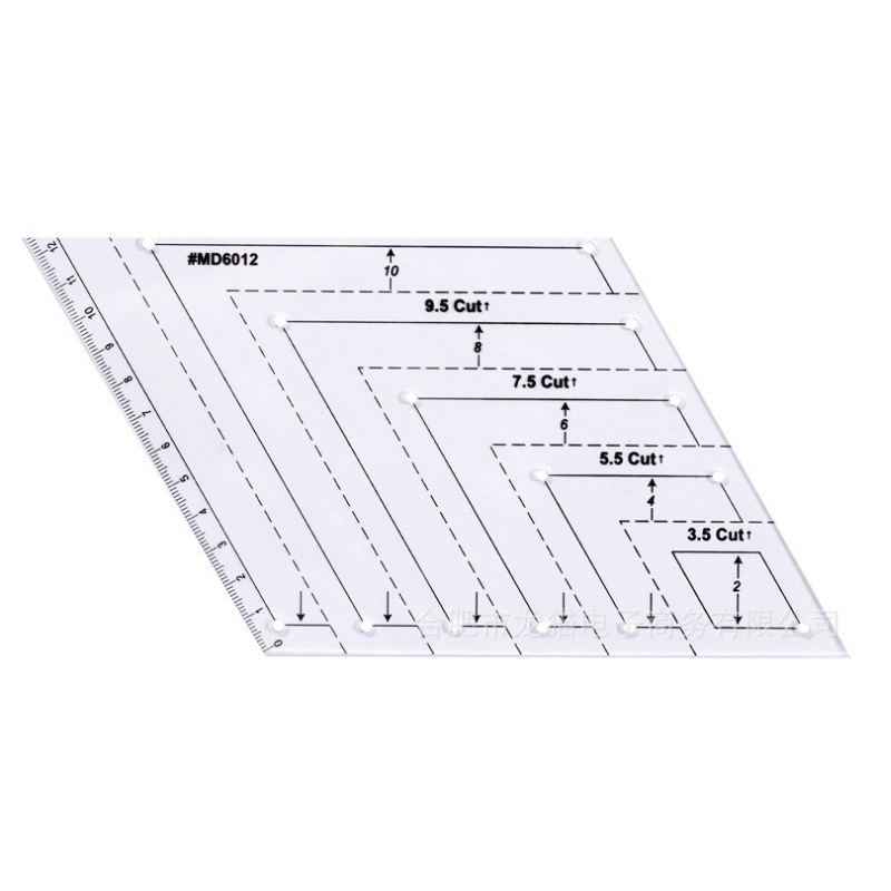 Picture of Acrylic Patchwork Ruler Cutting Ruler Double Color Long Square Ruler Sewing Ruler Patchwork Tool DIY Color Ruler