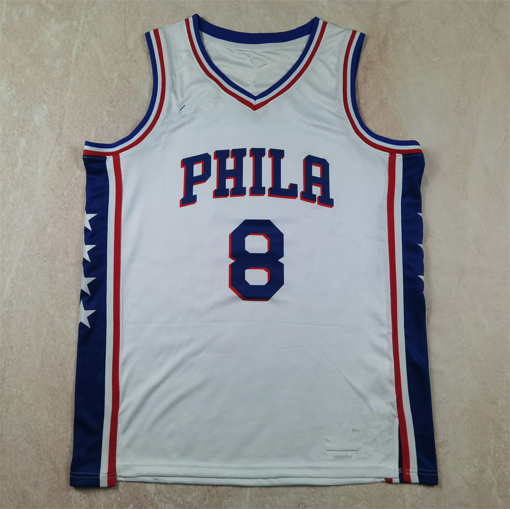 Hot-pressed jerseys cross-border foreign trade supply 76ers team 8 Paul George white 8 George basketball uniform 25 matches