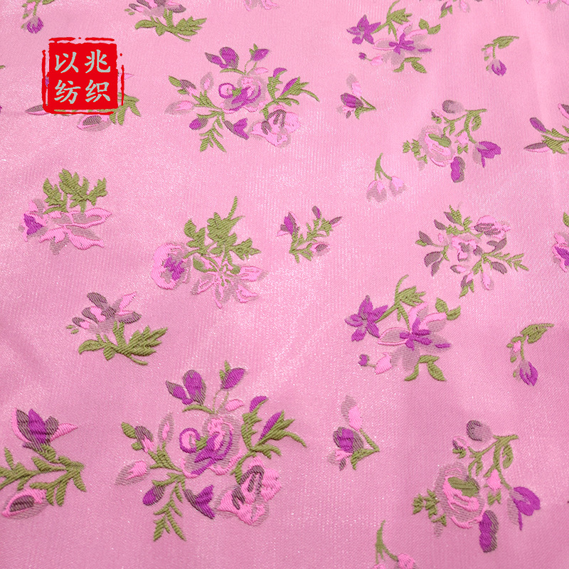 2024 Spring and Summer Rose Gardenia Bag Jacquard Fabric New Chinese Style dress Embossed Children's Wear Yarn-dyed Fabric