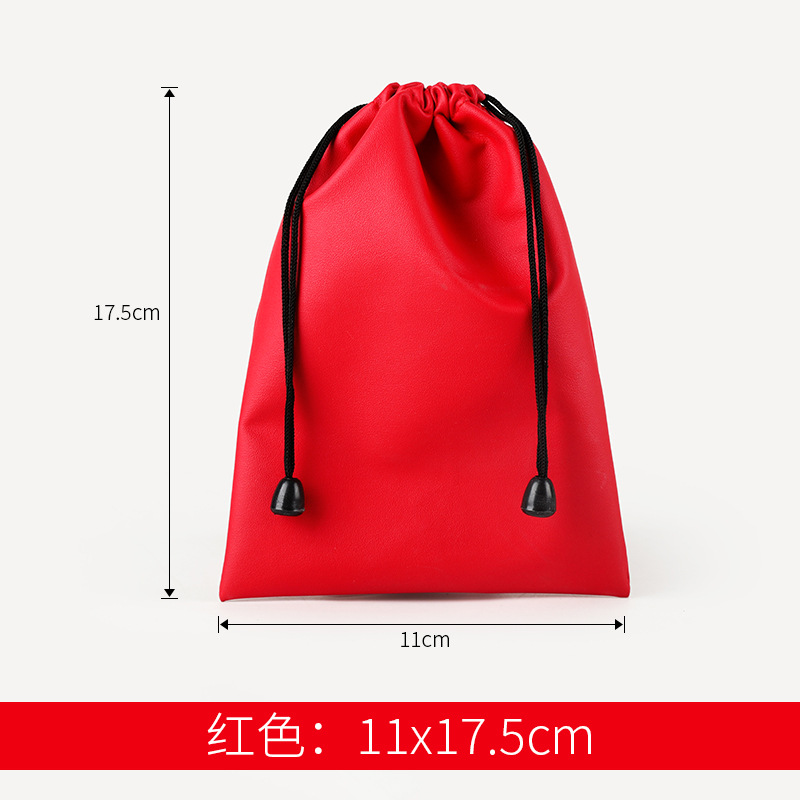 Picture of Color pu mobile power headset waterproof cloth bag mobile phone charging treasure drawstring pocket jewelry storage bag printing