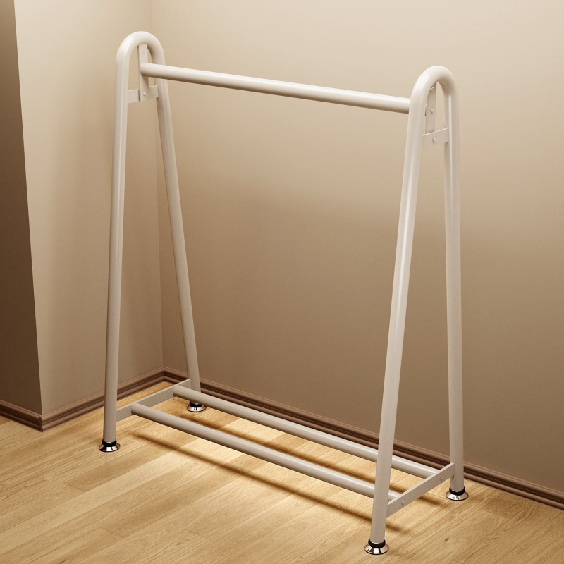 Dormitory Clothes Rack, Balcony Clothes Drying Rod, Bedroom Household Indoor Hanging Elevated Vertical Clothes Rack, Floor-Standing Extra Thick