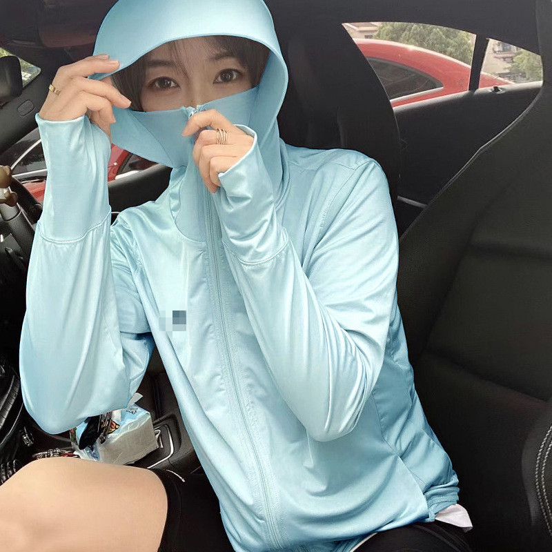 Picture of Ice Silk Sun Protection Clothing Women's Summer Thin UV Protection All-match Sun Protection Clothing Loose Sports Outdoor Hooded Coat Women