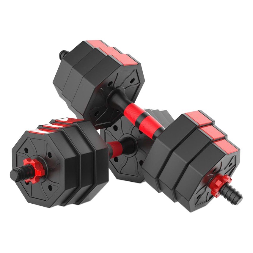 Octagonal dumbbell barbell men's home fitness equipment adjustable environmental protection dumbbell 20KG polygon change kettle bell set