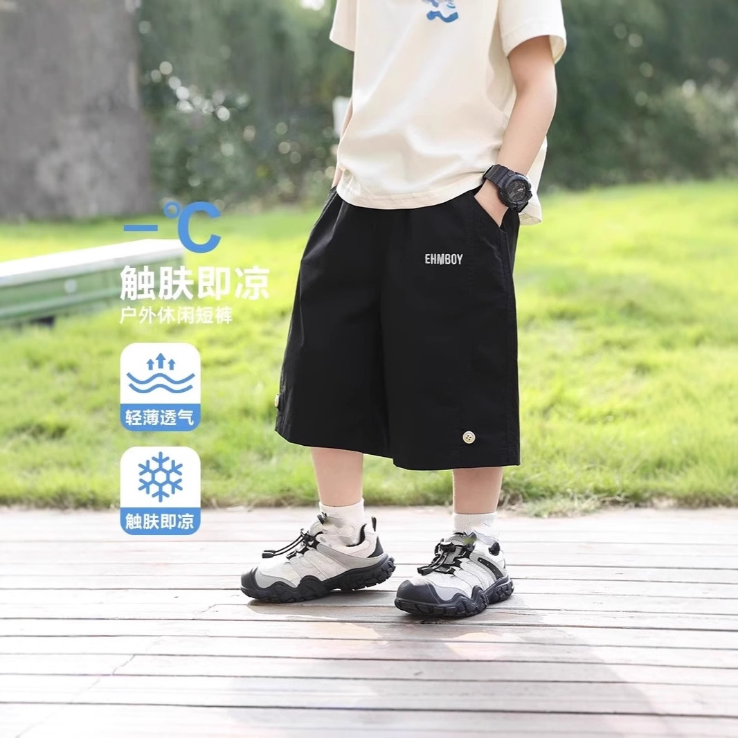 Picture of Children's Wear Boys' Shorts Spring and Summer 2025 New Style Middle-large Children's Summer Five-point Pants Children's Casual Workwear Pants Cross-border
