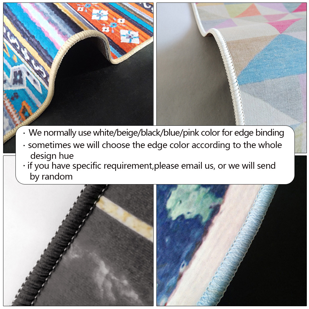 Picture of Cross-Border fashion retro Persian ethnic style geometric Red Blue living room bedroom bedside carpet floor mat