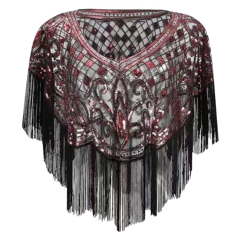 Tassel Shawl Women's Summer Sequin Mesh New Cyber Celebrant All-match Western Style Summer High-grade Outer Jacket Fashion Cape