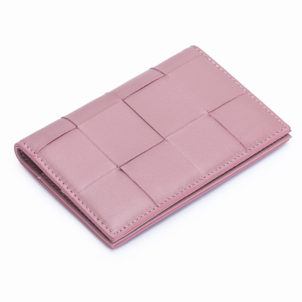 Picture of Genuine Leather Women's Passbook Bag New Fashion Sheepskin Woven Folding Passbook Cover Card Certificate Storage Protection Leather Cover