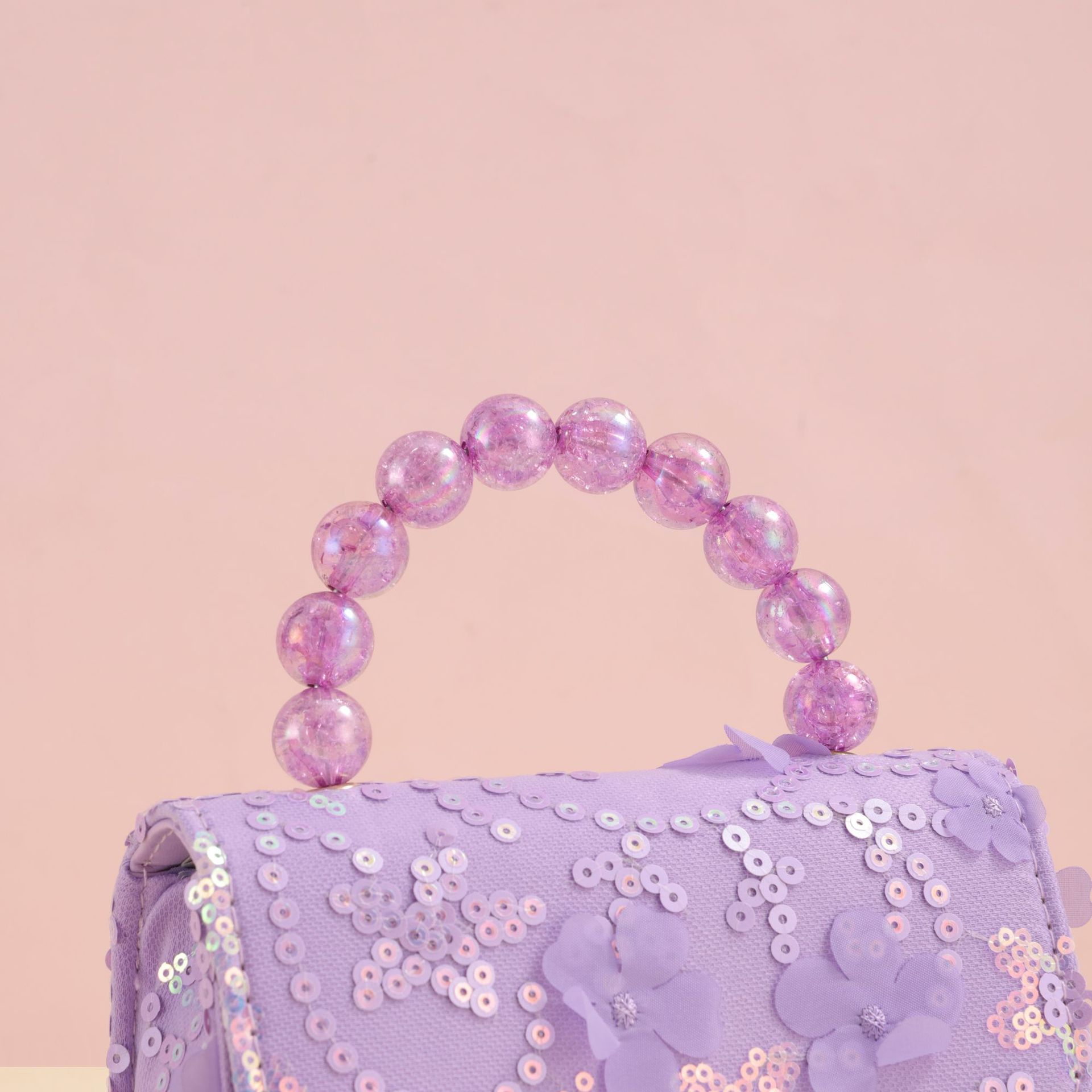 Picture of 2024 new elegant princess style bag girl trend small square bag pearl portable high value sequin bag wholesale