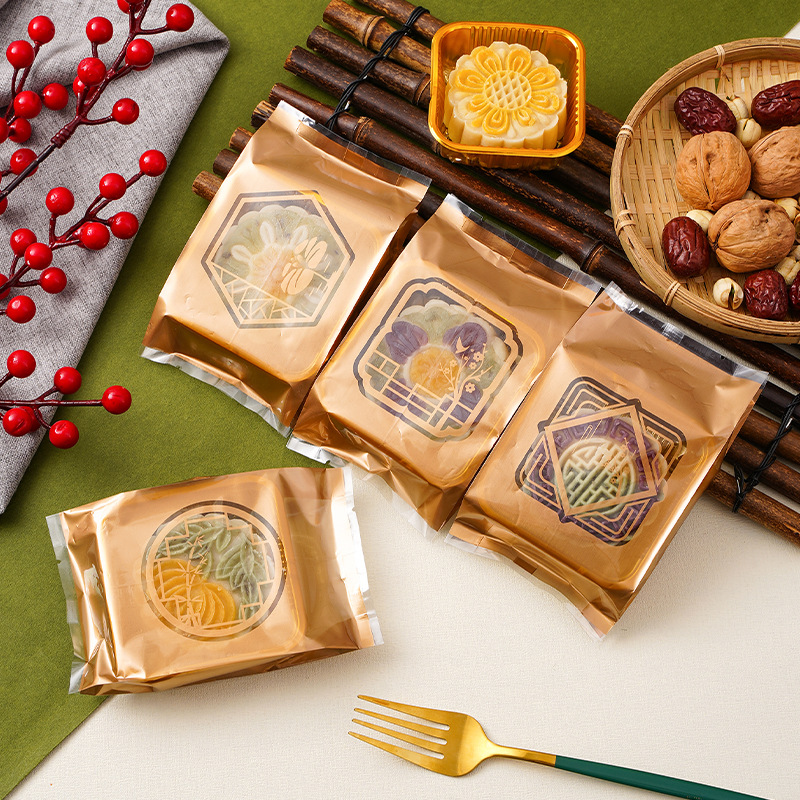 Moon cake packing bag machine sealing bag with bag packing box Mid-Autumn ice skin packing bag 50g100g new 2022