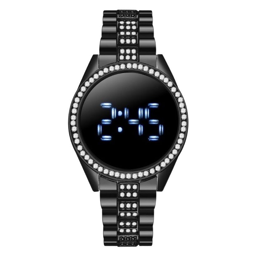 Foreign trade popular TikTok live hot sale fashion Diamond-embedded women's watch women's watch steel belt LED electronic watch women's watch