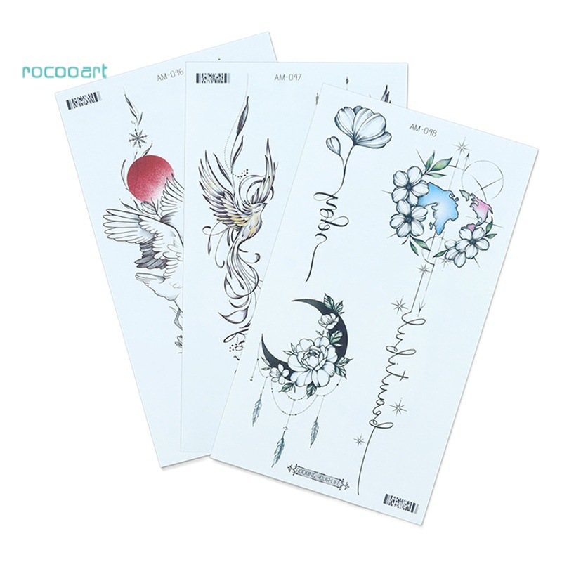 2023 New Cross-border Flower Arm Tattoo Sticker Waterproof Plain Clavicle Disposable Flower Tattoo Sticker