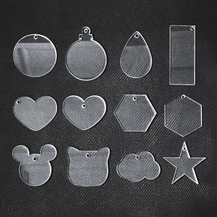 Picture of Transparent acrylic disc blank goo card cross-border handmade round embryo keychain piece decorative DIY pendant