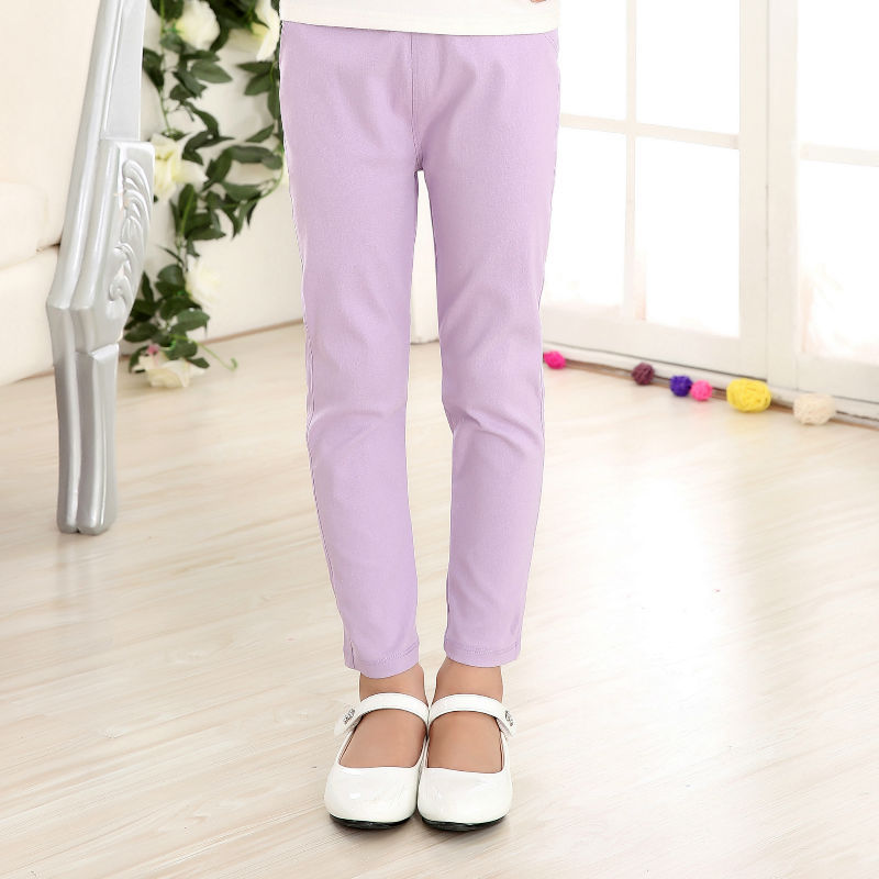 Picture of Girls' Pencil Pants Spring and Summer Thin Children's Summer Outer Skinny Pants Tight Stretch Candy Color Children's Leggings