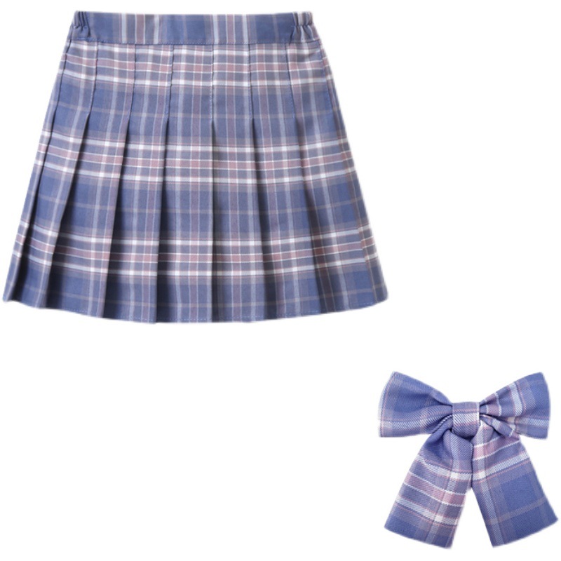 Picture of Girls' skirt children's clothing Korean style new preppy style children's short skirt class clothes plaid skirt medium and large children's pleated skirt