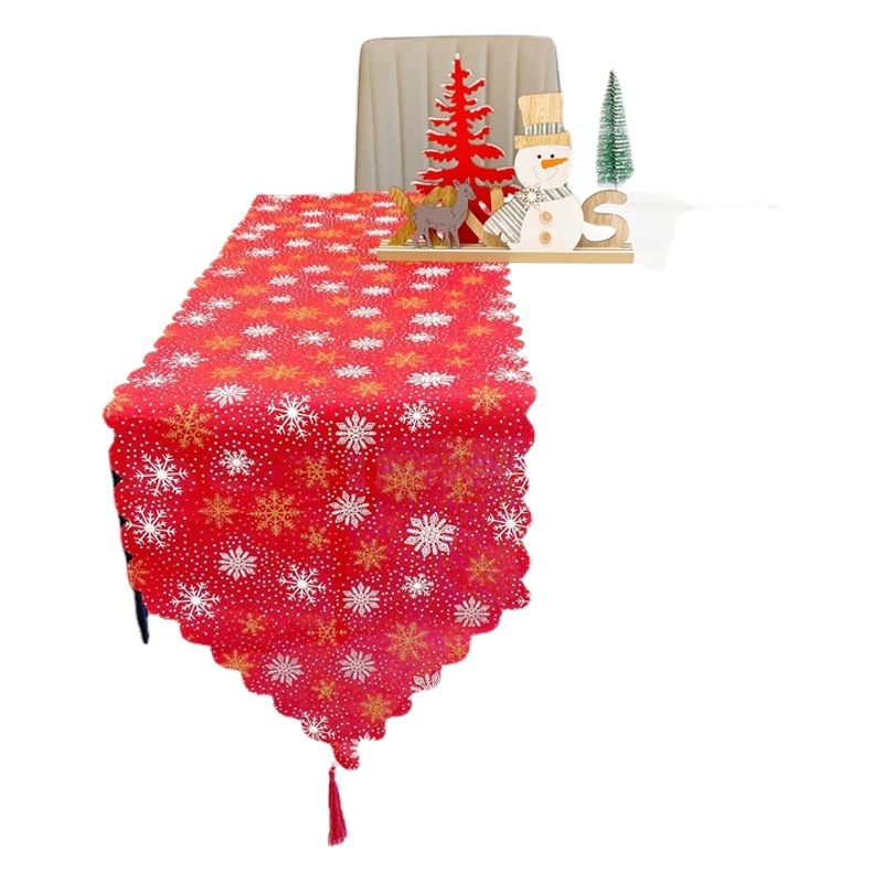 New Creative Christmas Decorations Linen Printed Christmas Table Flag Table Decoration Tablecloth Arrangement Table Napkin