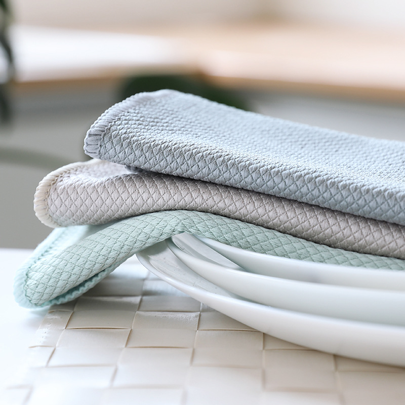 Picture of Special Fish Scale Rag for Glass Cleaning, Kitchen Degreasing, Traceless Absorbent Towel, No Lint, No Oil