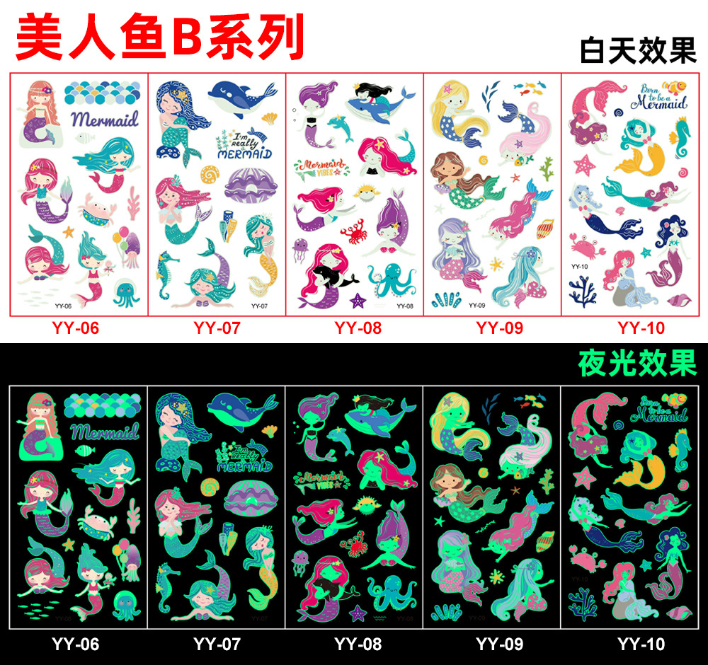 Picture of Amazon New Luminous tattoo Sticker Kids Cartoon Bonus Party Gift tattoo Cross Border Temporary Sticker