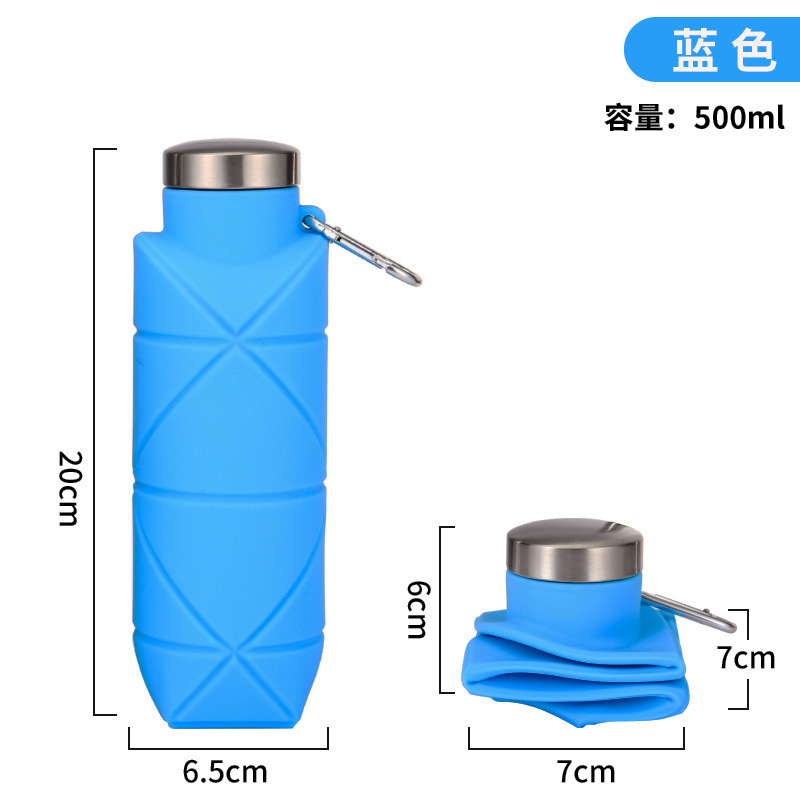 Picture of Platinum Silicone Diamond Folding Cup 700ml Outdoor Sports water bottle Cross Border Pocket Portable Kettle