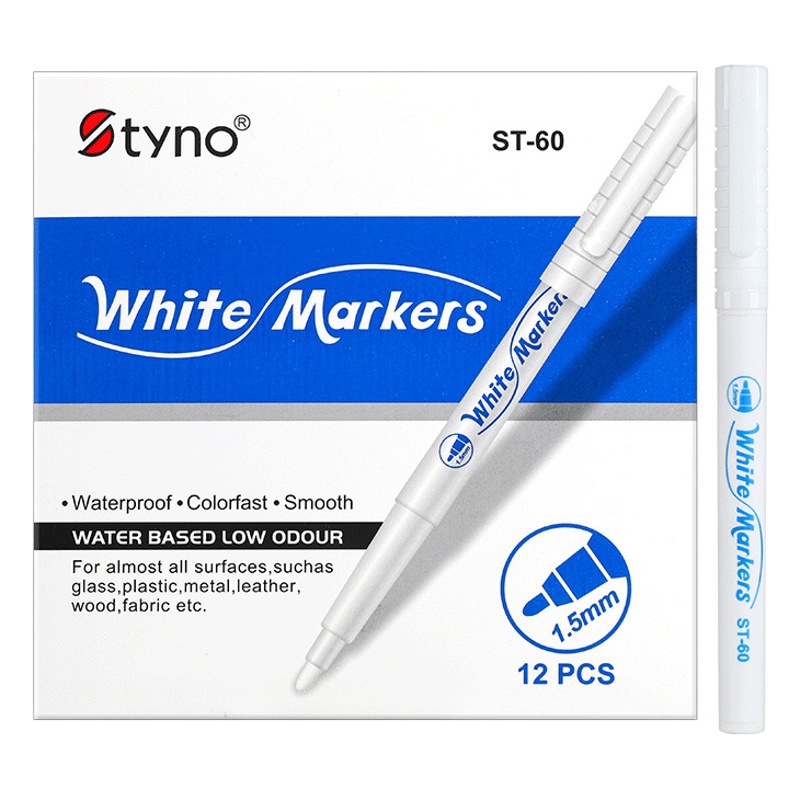 [White marker] waterproof oil-proof non-fading thick head industrial quick-drying paint pen non-fading high-gloss pen
