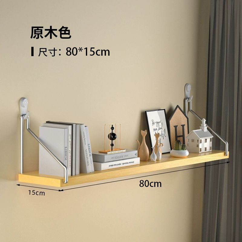 Picture of No-Drill Wall-Mounted Wrought Iron Living Room Entrance Wall Decoration Bedroom Wall Bookshelf Single Shelf Wall Storage Rack