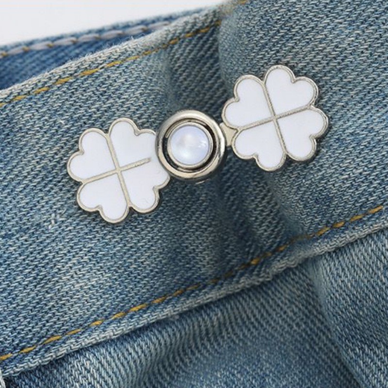 Picture of Chinese Knot Waist Buckle Pair Buckle Flat Bottom Removable Nail-free Seam-free Button Girl's Trouser Skirt Waist Size Change Artifact