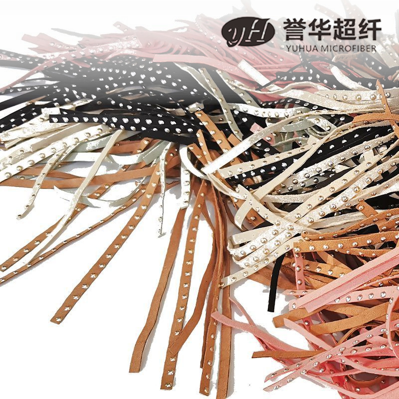 Picture of Clothing, bags, shoes, Microfiber leather, cut tassels, product effect display, support customization and hot drilling processing