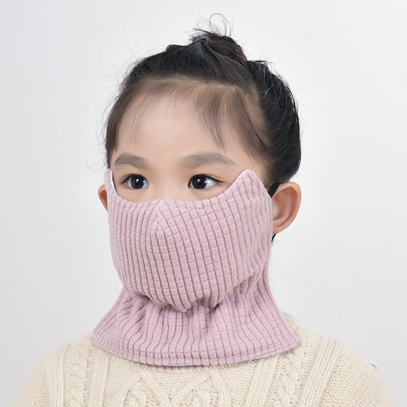 Picture of Children's Mask Warm Cold-proof Windproof Autumn and Winter Girls Fashion Baby Thickened Neck Protection Ventilating Mask Washable