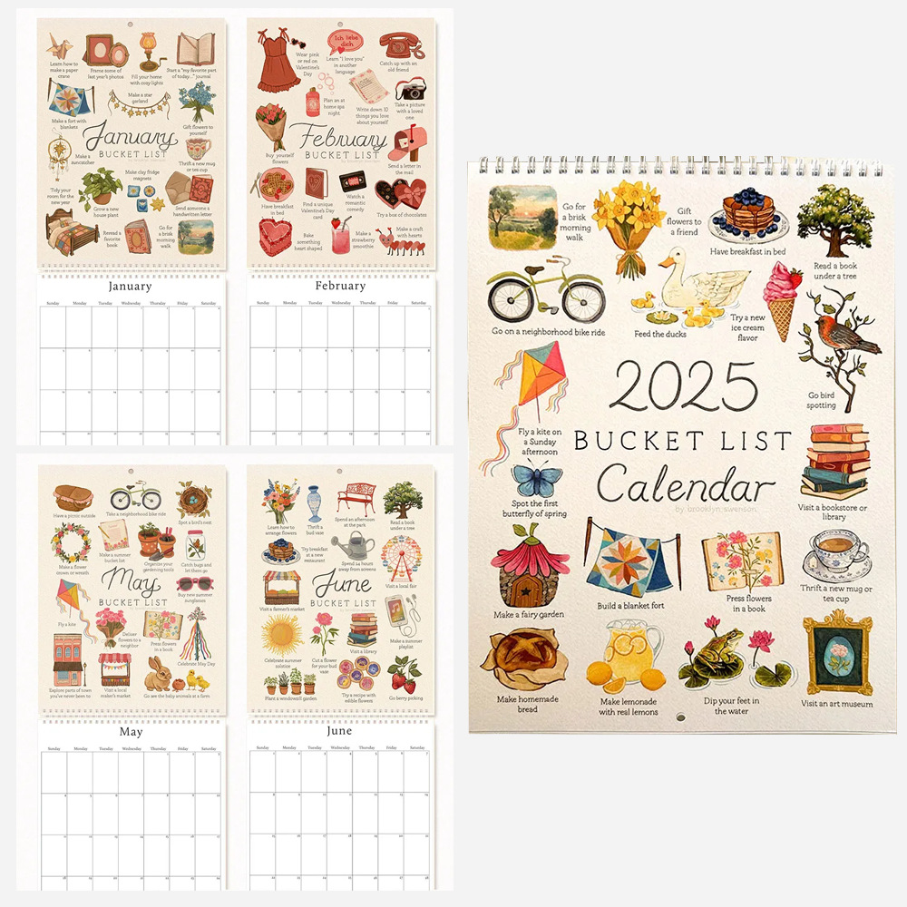 Cross-border New Products 2025 Wish List Calendar Bucket List Calendar Calendar in stock Wholesale