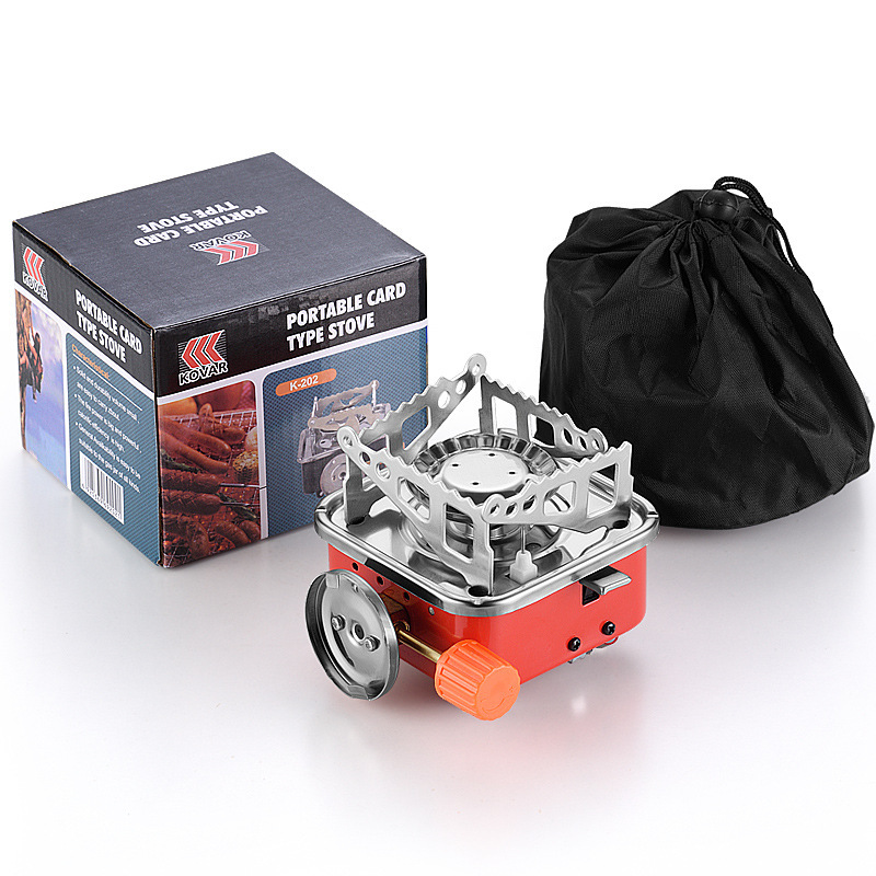 Picture of Outdoor Mini small square stove gas stove portable folding card stove camping stove picnic kettle cooker