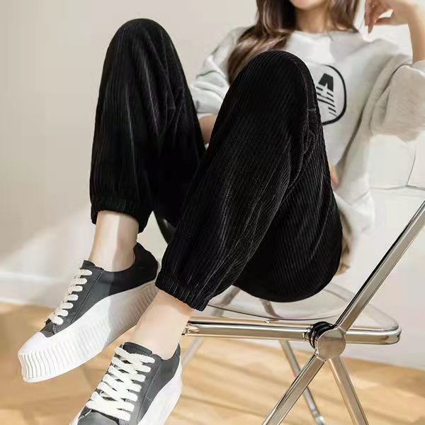 Picture of Autumn and winter pregnant women warm belly pants subnet red plus size outer wear pants fleece-lined loose slim wide leg pants fashion